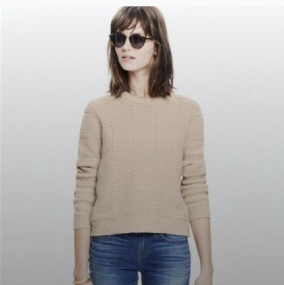 Madewell Guideway sweater in cream, size L